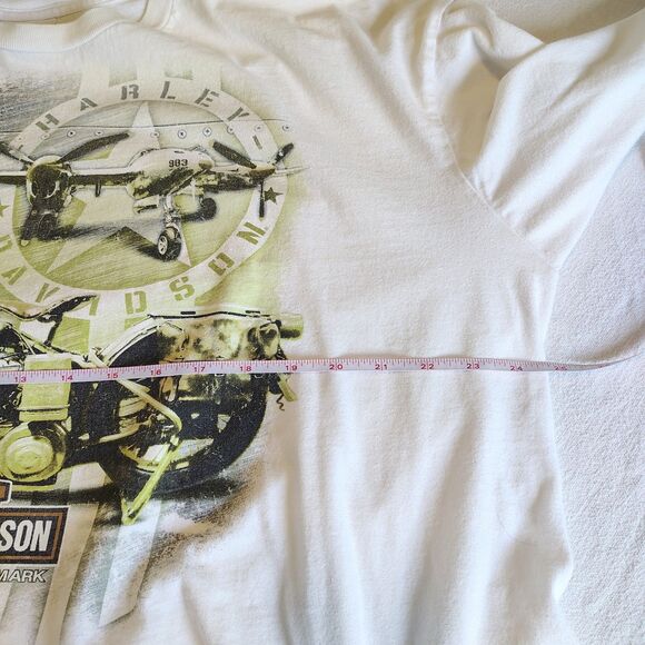 Harley Davidson Men's TShirt 2XL Airplane Pin Up Girl Military Biker Streetwear - Picture 6 of 9